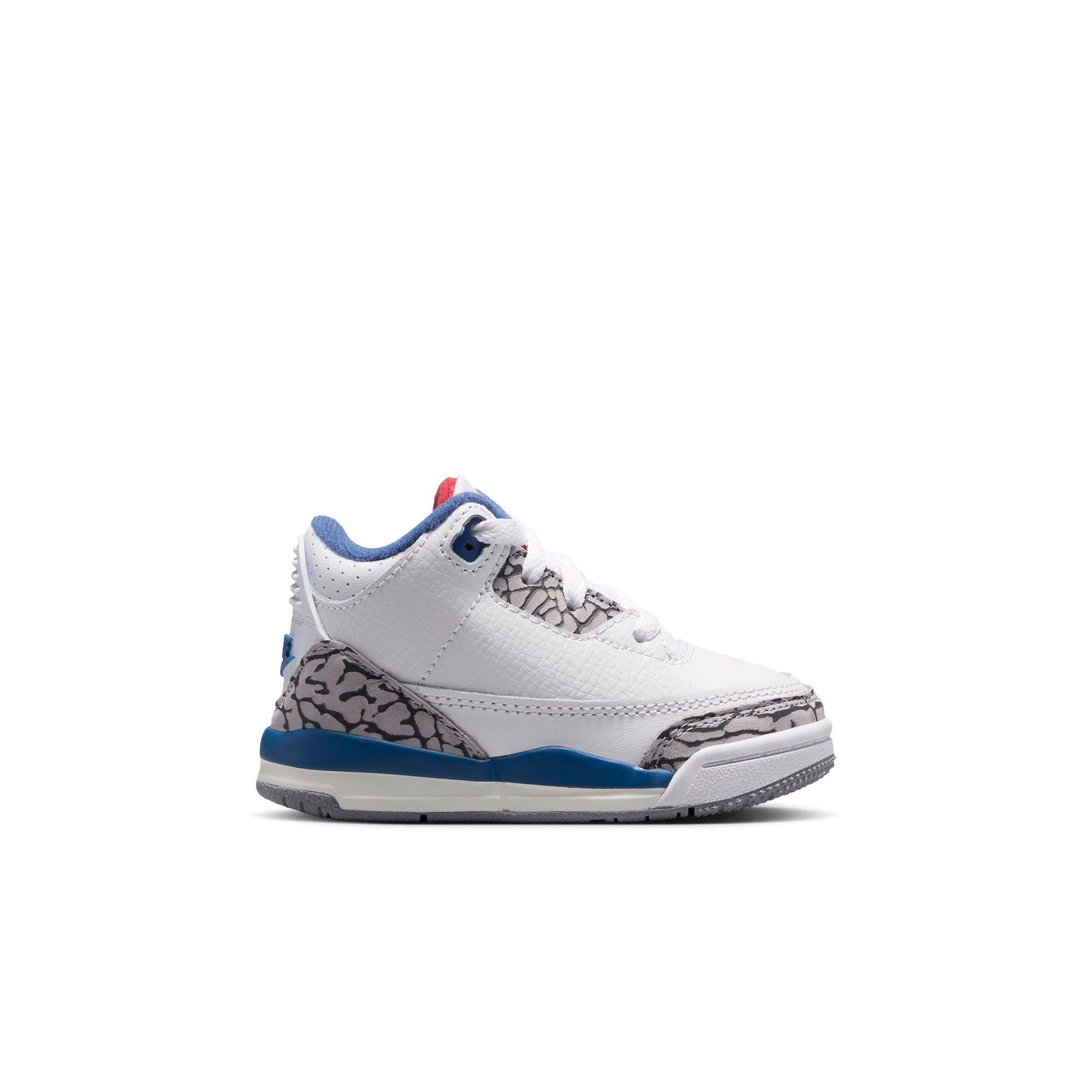 Jordan 3 Retro "True Blue" Toddler Kids' Shoe - WHITE/FIRE RED/TRUE BLUE